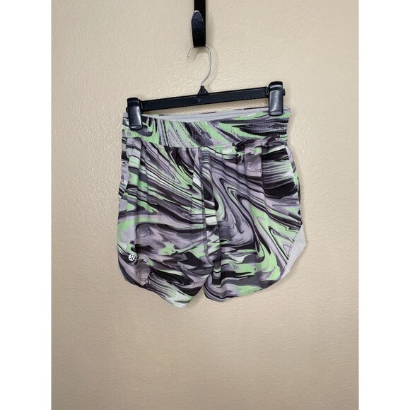 Lululemon Womens Hotty Hot Shorts Size 4 Swirled Green Running polyester - Picture 3 of 5